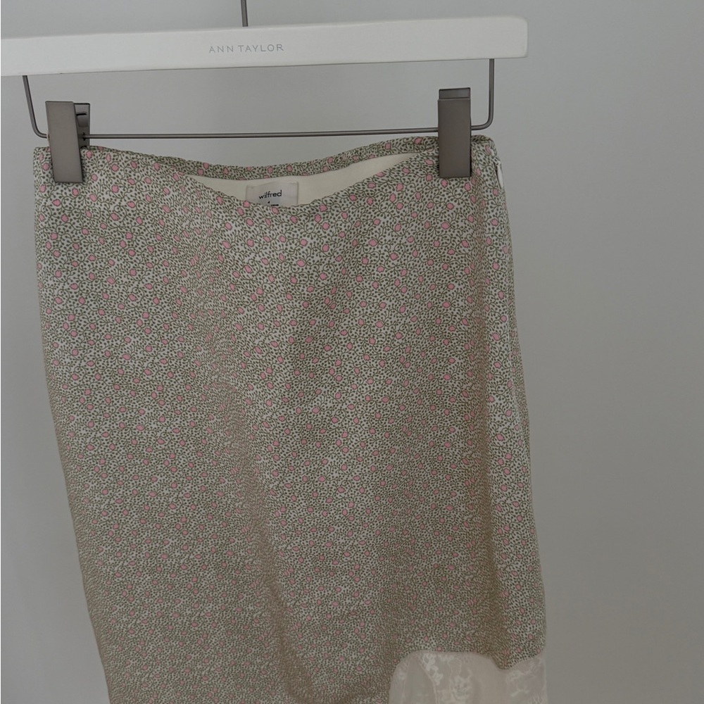 Wilfred Floral Midi Skirt - Pink and Green